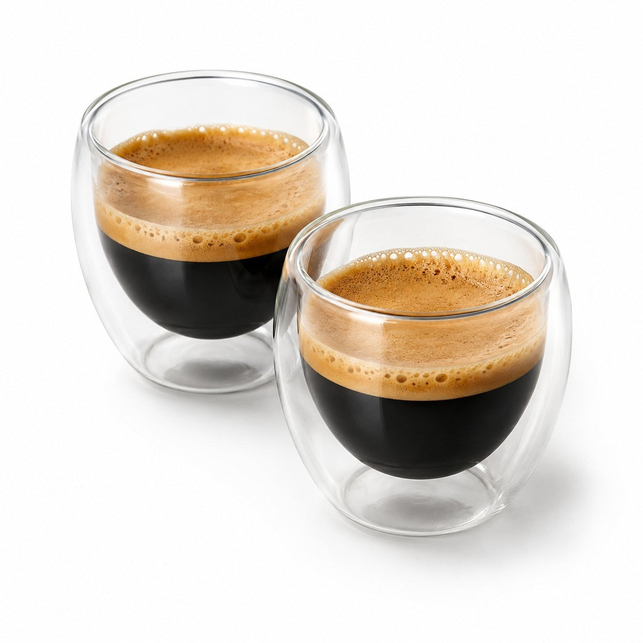 Xícara de Vidro Duplo 80ml para Café Espresso | Copo Térmico de Parede Dupla