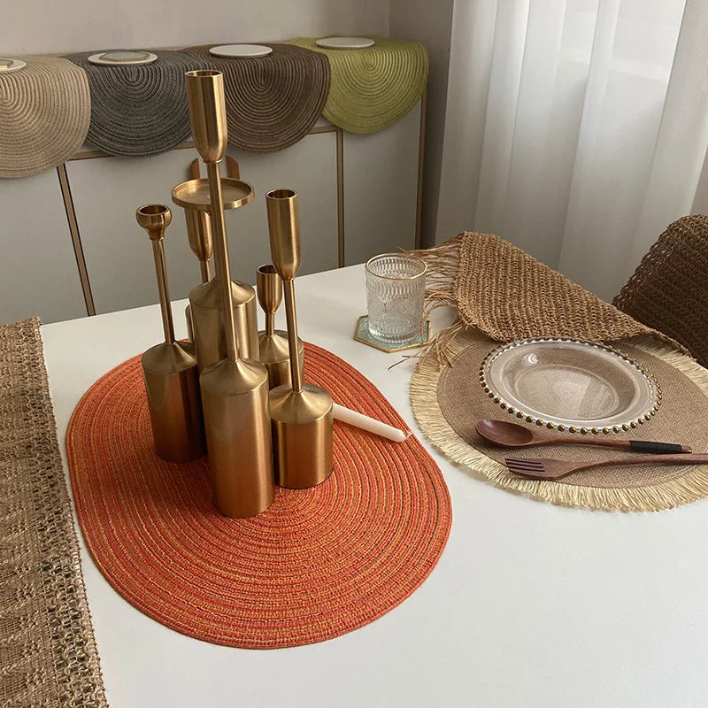 Jogo Americano Oval Trançado para Mesa Posta