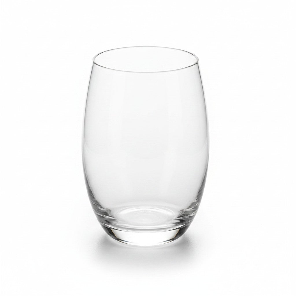 Copo de vidro transparente Nadir Aruba de 465ml com design moderno, paredes finas e base reforçada da Cucinamup