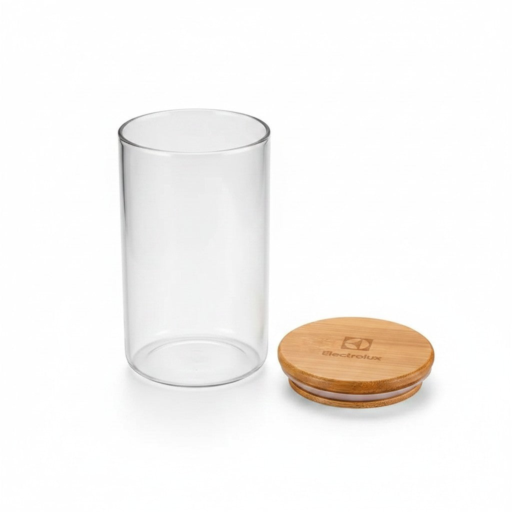 Pote hermético de vidro borossilicato Cucinamup com tampa de bambu natural e vedação de silicone Electrolux