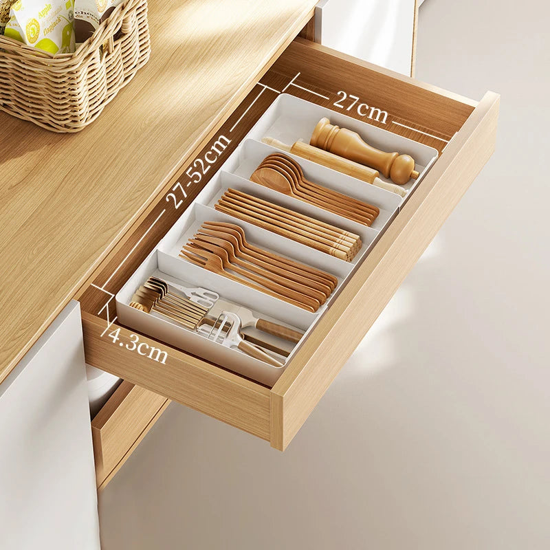 Organizador de Gaveta Ajustável para Talheres e Utensílios