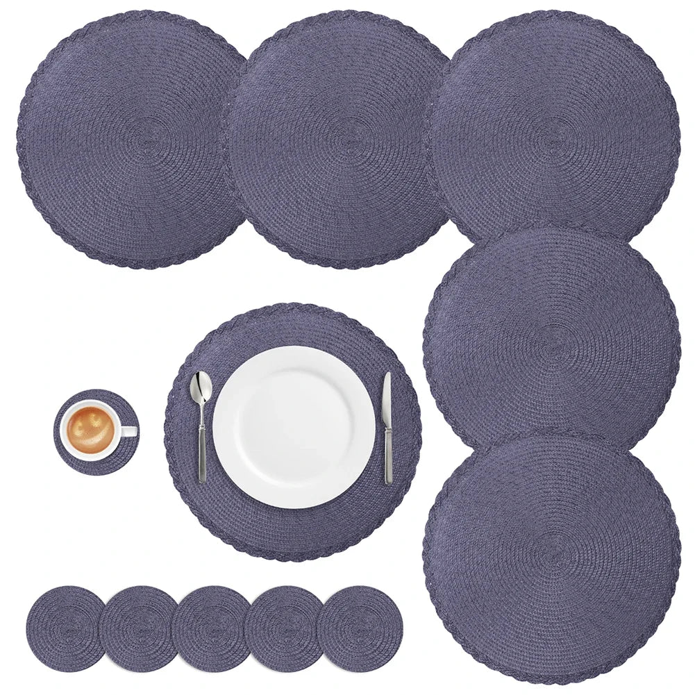 Conjunto Jogo Americano Trançado Signature-0192-OutletMup-Azul Navy-OutletMup
