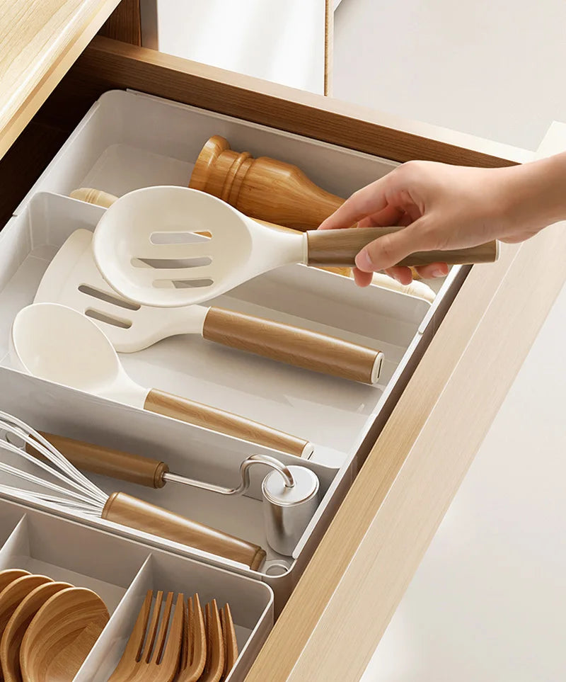 Organizador de Gaveta Ajustável para Talheres e Utensílios