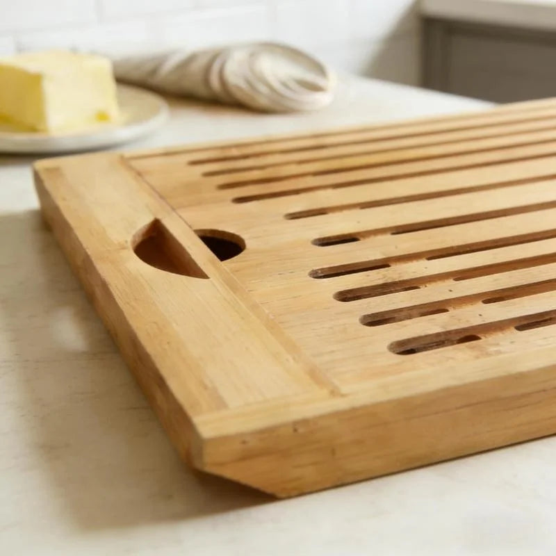 Tábua para Cortar Pão em Bambu com Coletor de Migalhas