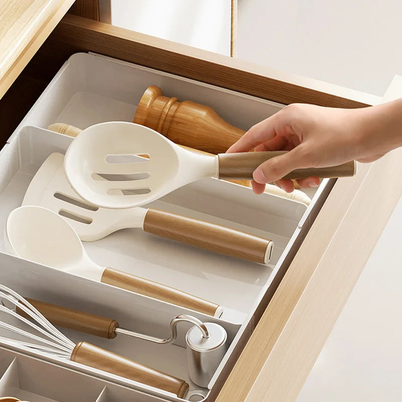 Organizador de Gaveta Ajustável para Talheres e Utensílios
