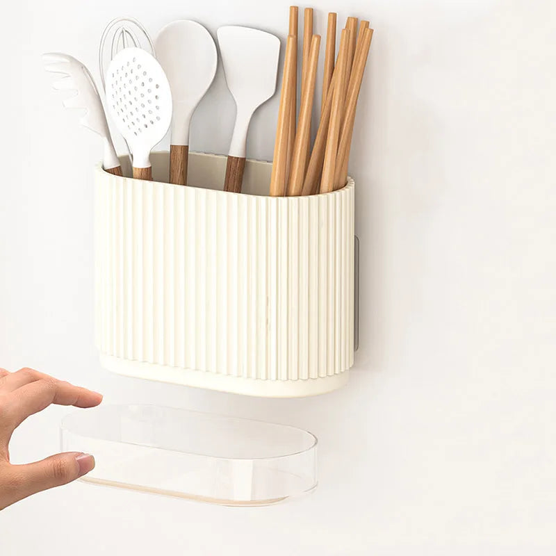 Porta Talheres com Escorredor e Suporte de Parede | Organizador para Cozinha