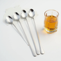 Kit com 4 Colheres Longas em Aço Inox