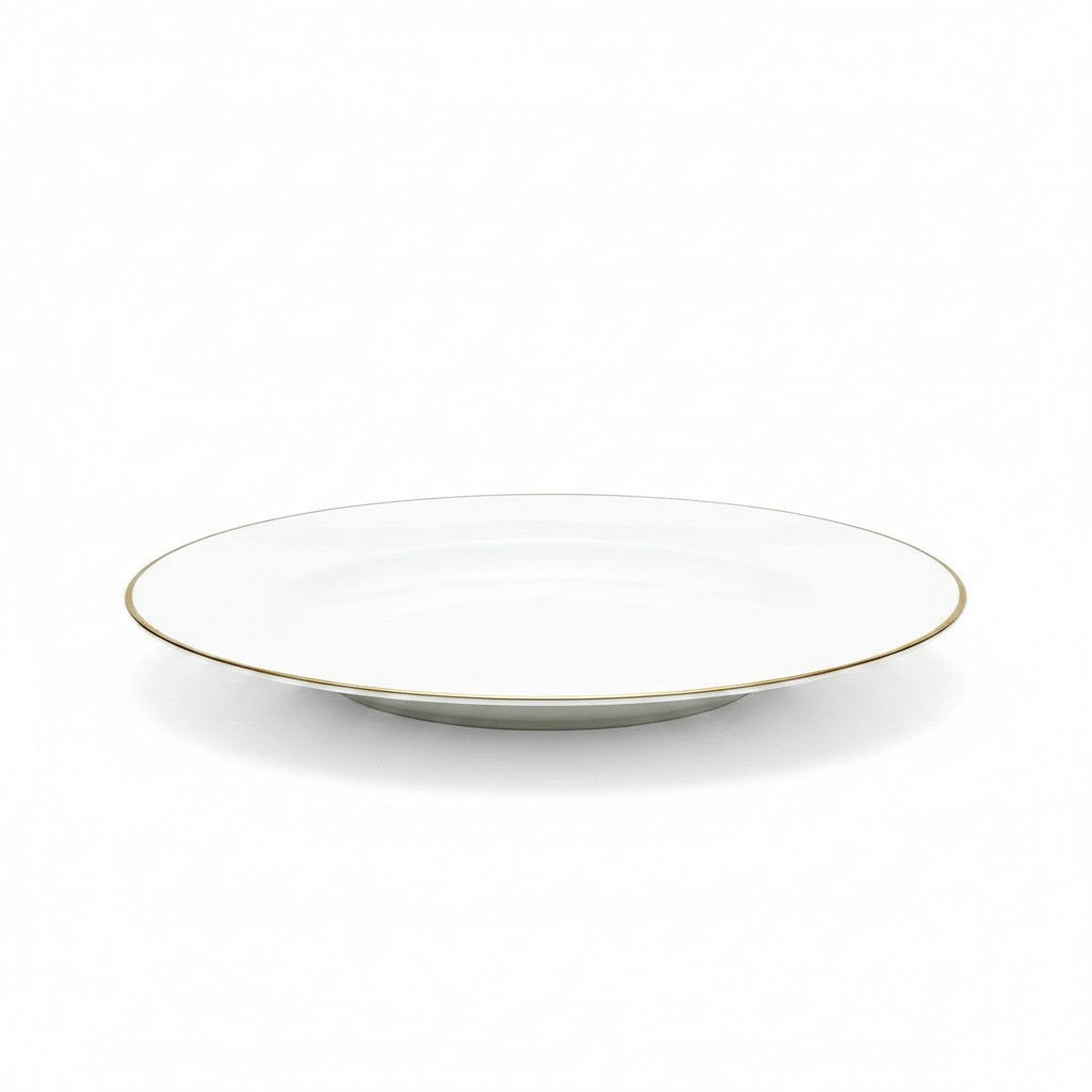 Prato fundo de porcelana branca Oxford Flamingo da Cucinamup com borda delicada, ideal para servir massas e sopas.
